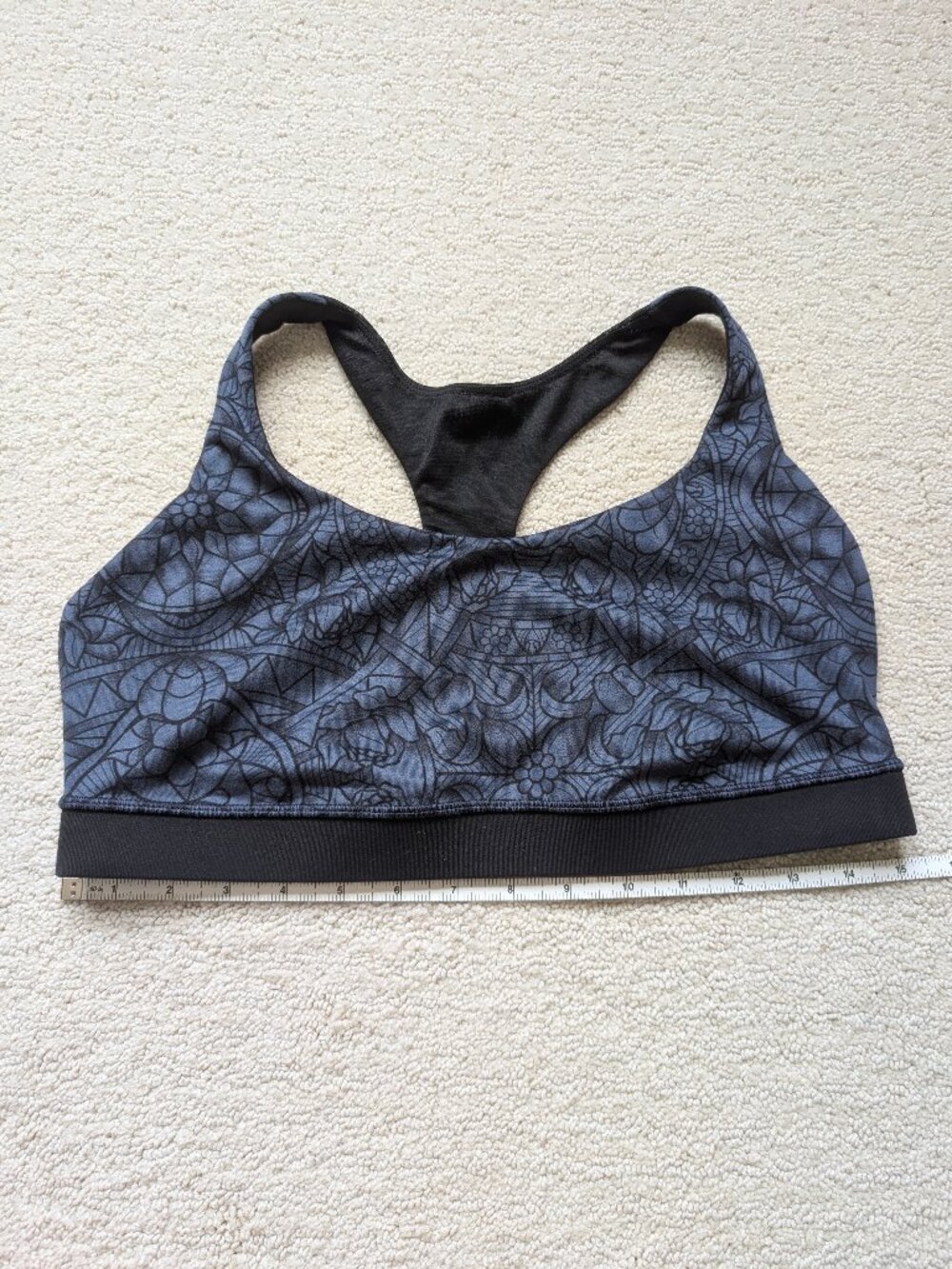 Lululemon 50 Rep Bra Women's 12 Prisma Inkwell Black Sports Run Yoga print blue - Picture 8 of 9